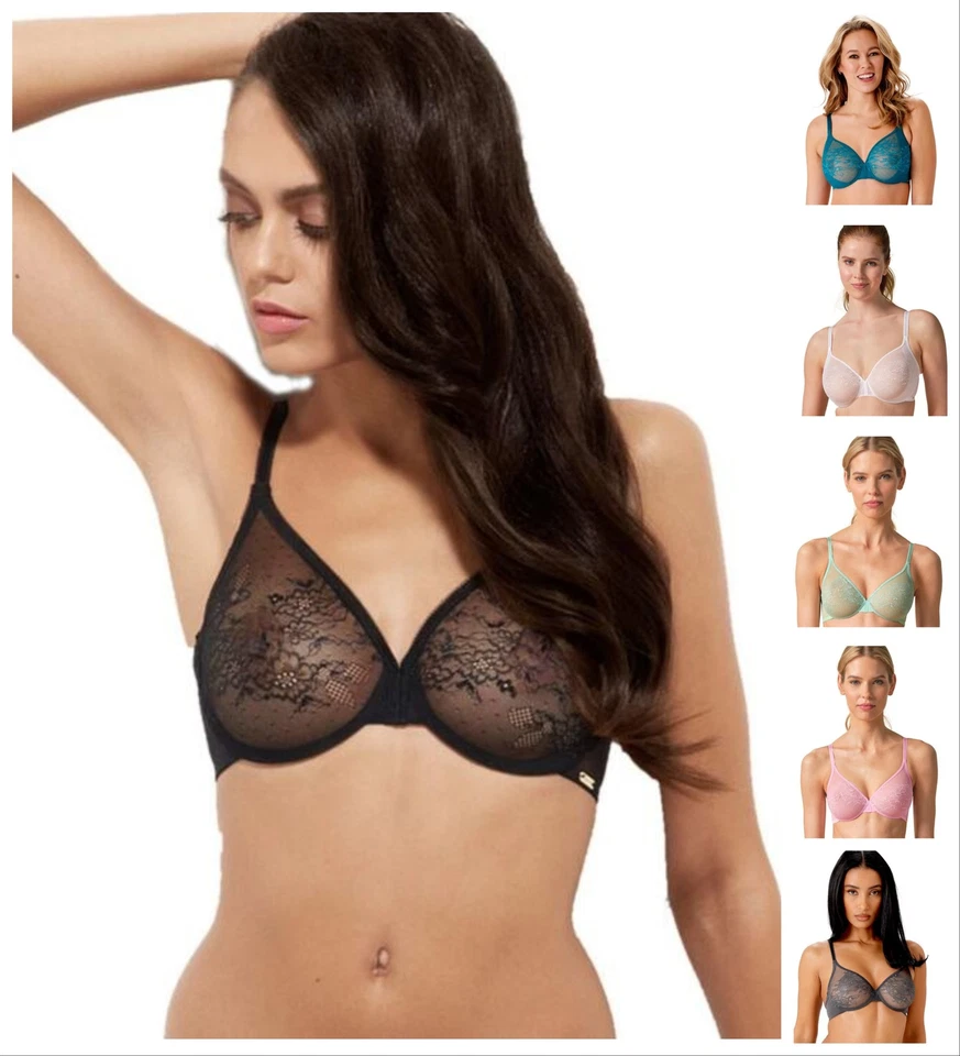 Gossard Glossies Bra Lace Underwired Non Padded Semi Sheer Womens Bras 13001 - Image 1 of 1
