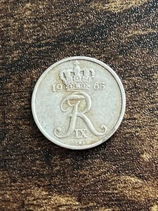 1965 Denmark 10 Ten Ore Actual Coin TB2013* - Picture 1 of 2
