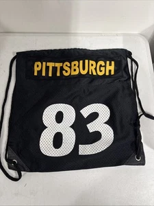 NFL Pittsburgh Steelers Pull String Backpack Number 83 Reinforced Grommets - Picture 1 of 3