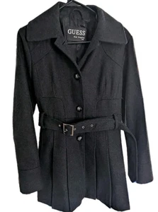 Guess Los Angeles anthrazitgrauer Damen Midi Mantel einreihig Gr. LG 53% Wolle - Bild 1 von 7