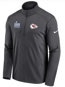 Kansas City Chiefs Nike Super Bowl LVII Champions Pacer Half-Zip Pullover Jacket - Picture 1 of 4