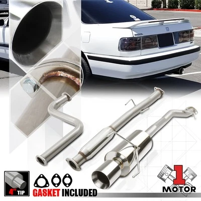 Sistema de escape SS Catback 4" punta biselada silenciador para 90-93 Honda Accord 2.2 F22 Foto 1 de 4