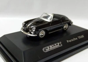 Welly 1/87 HO sport Euro open car roadster Diecast model Porsche 356B Black - Picture 1 of 3