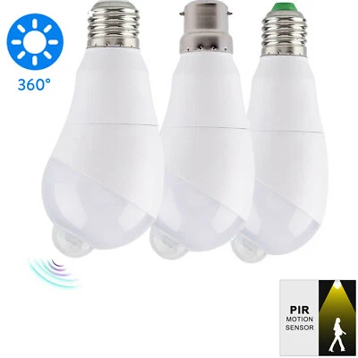 7W 9W B22 E27 350° Rotatable PIR Motion Sensor LED Light Bulb Stairway Lamps RE - Image 1 of 4