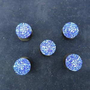 TRUE BLUE Faux Druzy Shoe Charms for Shoes Wristband Set of 5 Luxury Sparkle Lot - Picture 1 of 7