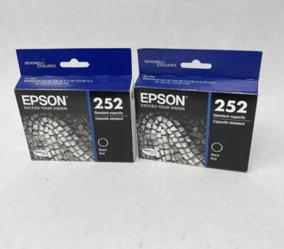 Cartucho de tinta Epson, 252 tinta DURABrite Ultra/capacidad estándar negro paquete de 2 Foto 1 de 3