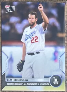 2022 Topps Now Clayton Kershaw diventa Dodgers All Time Strikeouts leader #110 - Foto 1 di 2