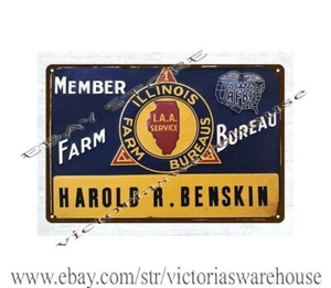 Illinois Farm Bureau Member metal tin sign pub cafe wall decor - Picture 1 of 4