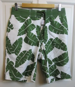Bañador antiguo verde marino y blanco para hombre cintura S 30 forrado patrón de hojas 109-33883 - Imagen 1 de 5