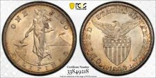 US PHILIPPINES 1908-S ONE PESO NGC AU DETAILS CLEANED NICE GOLD TONE