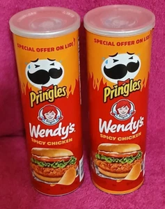 Pringles Wendy's Spicy Chicken Lot of 2 Cans best by july 2022 - Picture 1 of 3