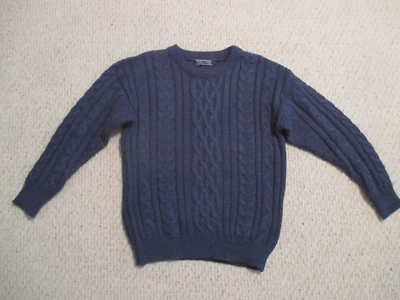 Suéter Jersey Woolovers Grueso Cable Azul Talla M Lana Británica Foto 1 de 4