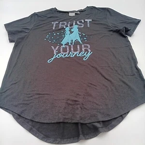 Disney Shirt Girls 2XL Black Trust Your Journey Inspirational Short Tee - Picture 1 of 6