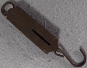 John Chatillon & Sons Makers Brass Hanging Scale 25 lb New York USA Vintage - Picture 1 of 5