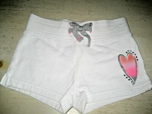 NEW CHEROKEE 6 6X White Pink Heart Silver Stud Knit SWEAT SHORT Athletic Elastic - Picture 1 of 10