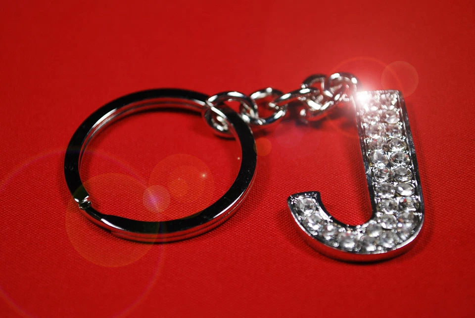 Кристалл брелок алфавит инициал «J» со стразами/буква подвеска/унисекс - Изображение 1 из 1