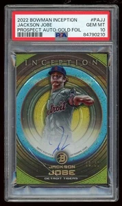 2022 BOWMAN INCEPTION JACKSON JOBE AUTO GOLD FOIL /50 PSA 10 Crack Case - Picture 1 of 2