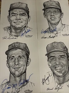 1969 NY Mets Signed Daily News Portfolio Of Stars Photo Set Of 20 Seaver Ryan - Picture 1 of 5