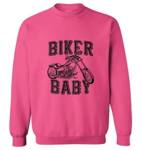 Biker Baby - Motorcycle Tough Son Daughter Toddler Crewneck Sweater - Picture 1 of 5