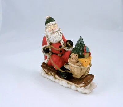 VTG Cast Iron Door Stop Santa Claus on Sled with Toys Painted Christmas - Image 1 of 4