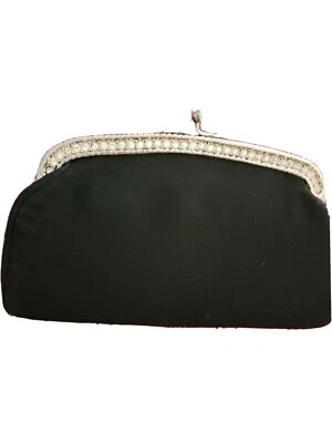 Cartera clutch vintage Garay azul marino aceate y rayón broche años 40 EE. UU. Foto 1 de 4