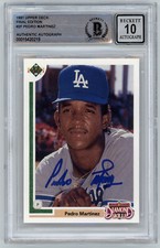 1991 DODGERS Pedro Martinez signed ROOKIE card Upper Deck #2F AUTO 10 RC Beckett