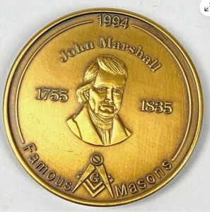 1994 Famous Masons John Marshall 1755 - 1835 Medal Coin Vintage. UNZIRKULIERT - Bild 1 von 4