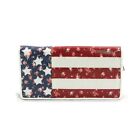 Portefeuille drapeau américain motif floral, toile, fermeture éclair, patriotique, 4 juillet