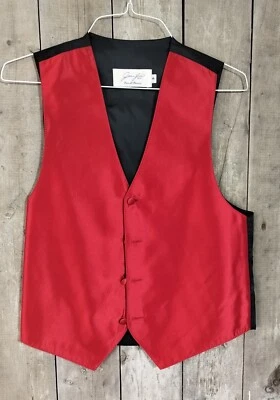 Red satin tuxedo vest - multiple sizes - Image 1 of 3