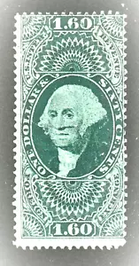 Ingresos de Estados Unidos ~ Scott 79c ~ Primera edición ~ 1863 ~ $1.60 ~ DIVISAS ~ USADO - Imagen 1 de 2