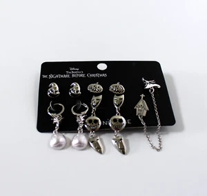 The Nightmare Before Christmas Jack Zero Silver-Tone Earring Set of 5 Pairs - Picture 1 of 3