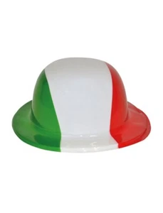 Cappello a bombetta Tricolore Gadget per festa tifoso Italia - Foto 1 di 1