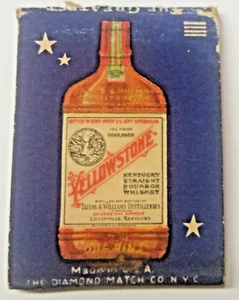 Yellowstone Kentucky Bouron Matchbook Louisville c1940 Waldorf Restaurant - Picture 1 of 3