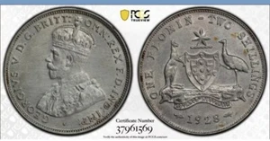 1928 australian florin coin Graded By PCGS AU DETAIL slabbed - Picture 1 of 1