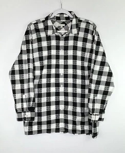 Talbots Woman Plus Size 2X Black White Check Button Front Roll Tab Blouse EUC - Picture 1 of 8