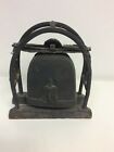 Antique / Vintage Elephant Bell in Bronze, Thai style, carved & bentwood frame**