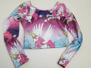 Beamlet Gymnastics Leotards For Girls Long Sleeve Unicorn Sparkly Butterfly 12 - Picture 1 of 2