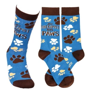 My Therapist Has Paws Unisex Fun Socks - Picture 1 of 3
