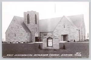 RPPC Zion Evangelisch Reformierte Kirche Garner Iowa IA Echtfoto Postkarte - Bild 1 von 2