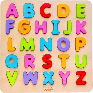 Wooden Alphabet Puzzle Toys, ABC Letter & Number Puzzle for Toddlers 18+ Months - Picture 1 of 12