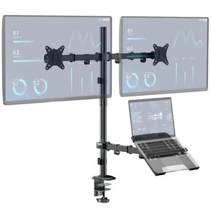 Dual Monitor Halterung mit Laptop Ständer für Two 17-32 Zoll LCD LED Bildschi... - Afbeelding 1 van 9
