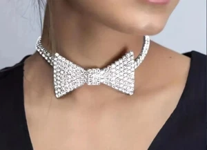 Chunky crystal bow choker - Picture 1 of 2