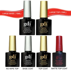 GDI NAILS TOP COAT & BASE COAT & MATTE TOP 8ml to 15ml UV LED GEL NAIL POLISH