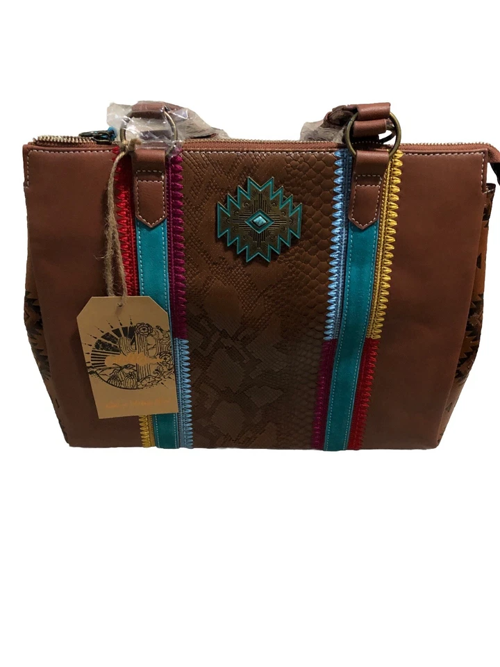 Catchfly Studio Brown Satchel Bag SW Design Concealed Carry Pocket