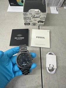 Fossil Machine Gen 6 Hybrid Smartwatch Smoke Stainless Steel FTW7070 USED EX - Picture 1 of 12