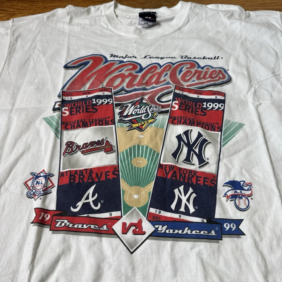 Camiseta De Colección Años 90 NY Yankees Atlanta Braves Jugador Profesional Serie Mundial Para Hombre 2XL Foto 1 de 4