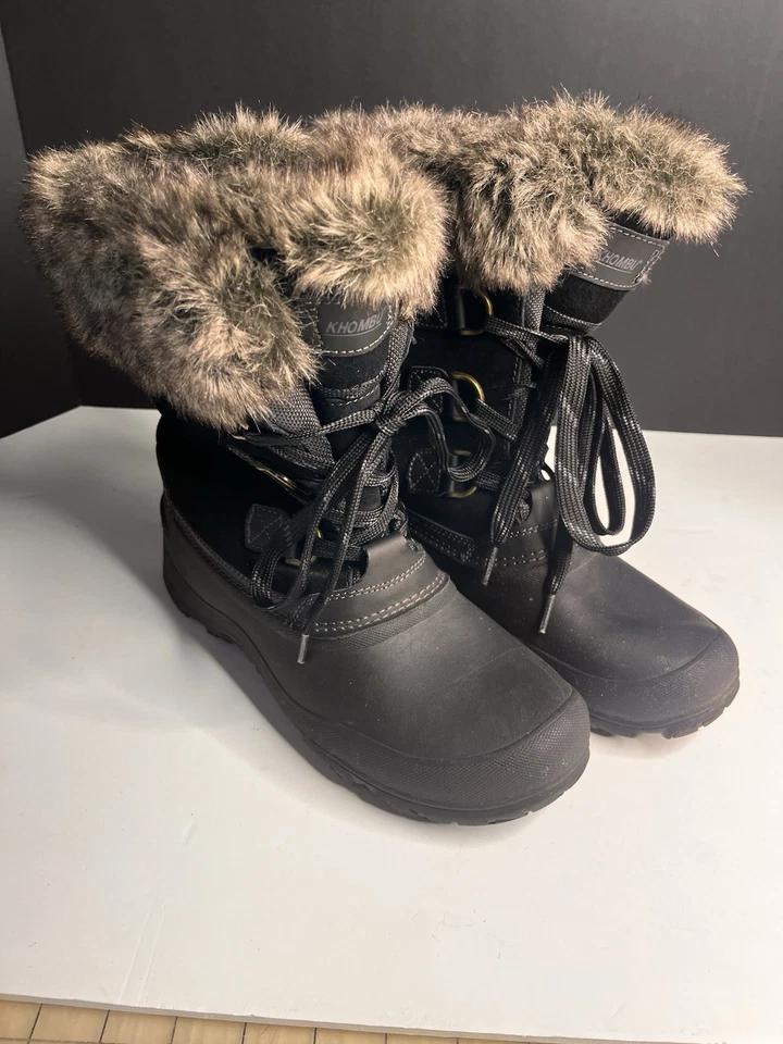Khombu Botas Mujer 10 M The Slope Invierno Lluvia Nieve Botas 1056065 Negro Piel Sintética Foto 1 de 4