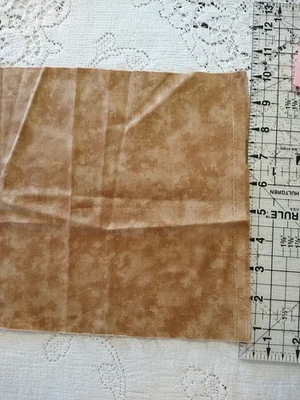 REMNANT Brown & Tan Batik Cotton Fabric 9 1/2" long x 44" wide - Image 1 of 4