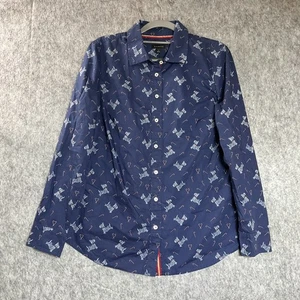 Talbots Shirt Damen klein blau Scottie Hund Weihnachten Zuckerstange Urlaub Lehrer - Bild 1 von 11