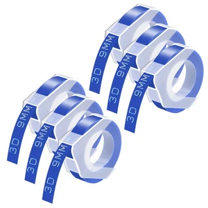 6PK 3D Emobssing Labels Refills Blue 520106 For Dymo Organizer Xpress Pro 12696 - Picture 1 of 9